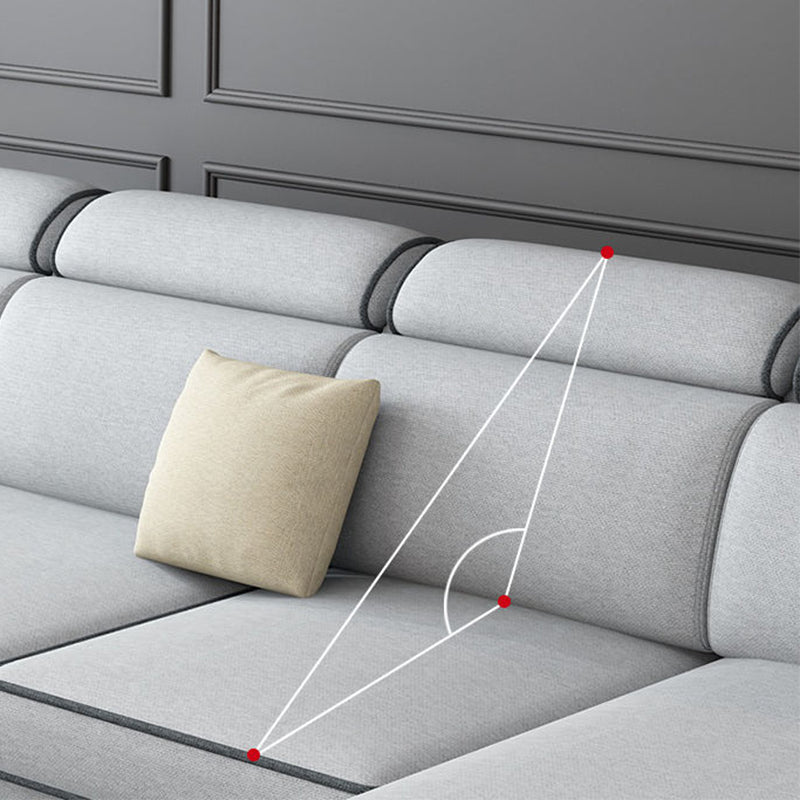 Cotton Blend Square Arm Sofa & Chaise for Living Room  with storage