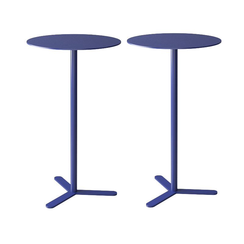 Mid-Century Metal Side End Table Pedestal Corner Table for Living Room