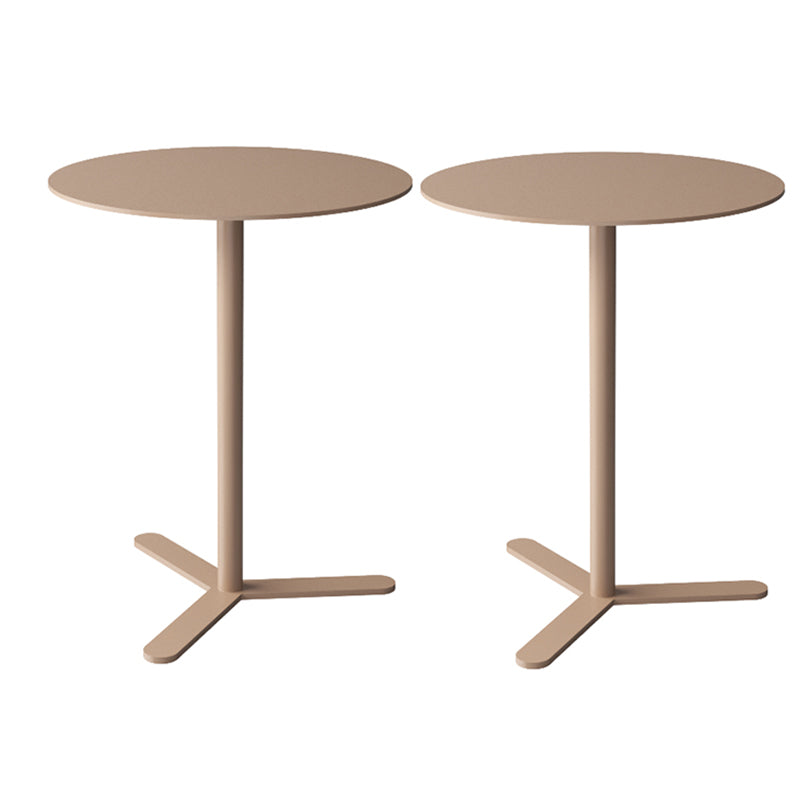 Mid-Century Metal Side End Table Pedestal Corner Table for Living Room