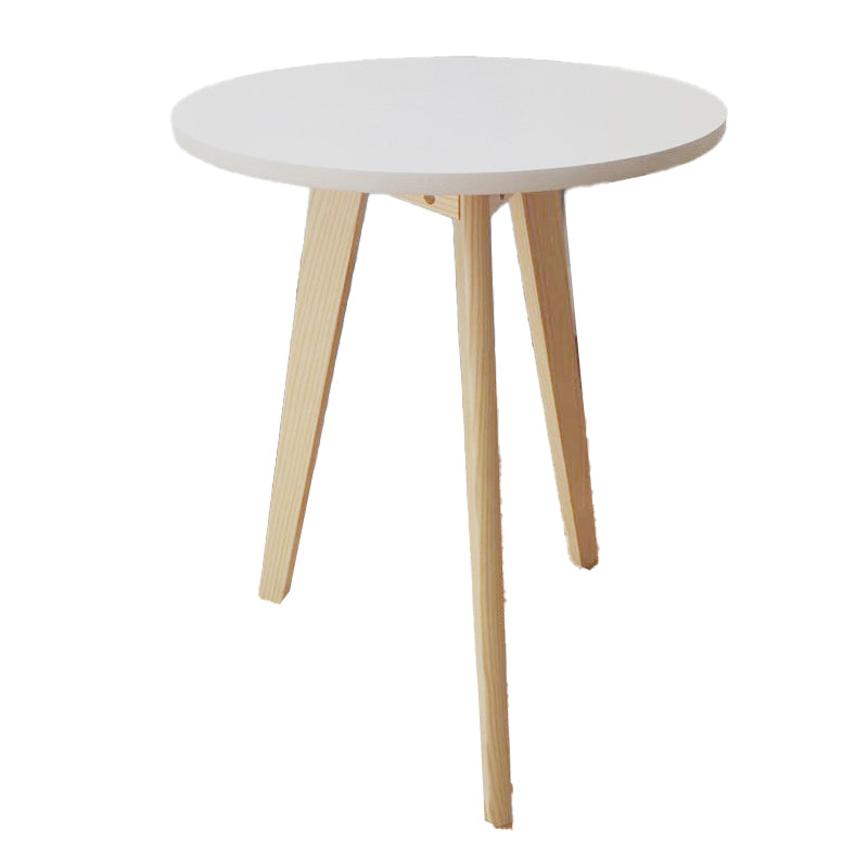 27.56" Tall Round Wood Side Table Contemporary Tri Pin End Table