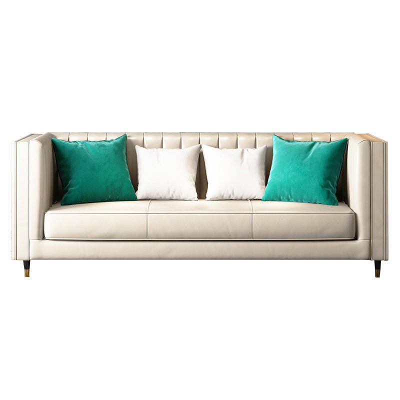 Genuine Leather Tuxedo Arm Sofa Contemporary Tight Back  Standard Sofa