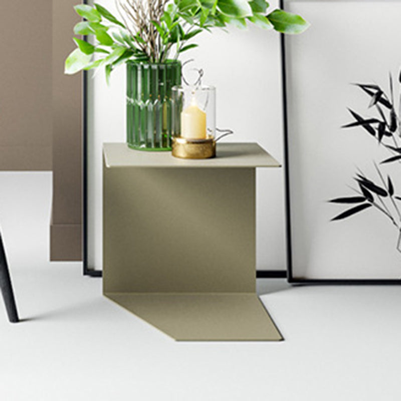 11.8-Inch Tall End Table Sled Metal Geometric Sofa Side Table