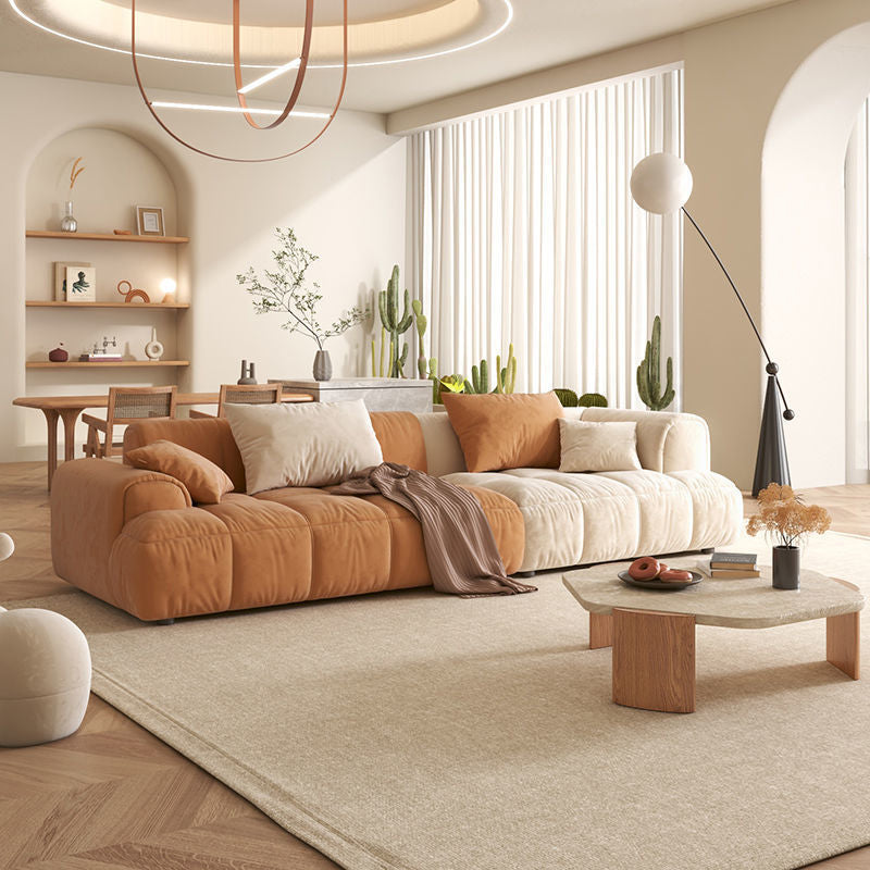 Contemporary Recessed Arm Standard Sofa Cushions Seating for Apartment