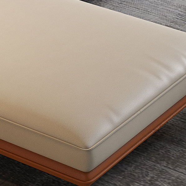 Flared Arm Sectional with Chaise Orange Faux Leather 4-seat Sectional