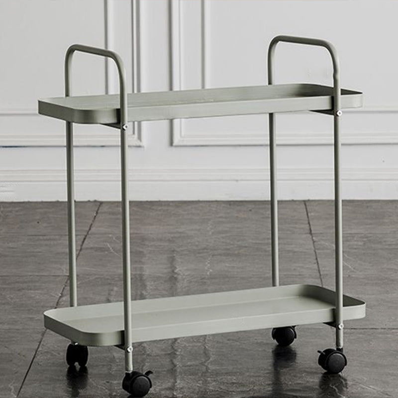 Mid-Century Side Table with Metal Shelves Geometric Tray Top Corner Table