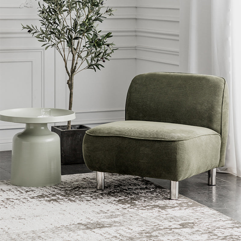 Corduroy 25.98" Wide Armless Chair Basic Four Leg Chair for Living Room