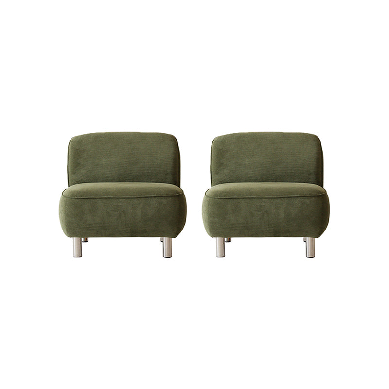 Corduroy 25.98" Wide Armless Chair Basic Four Leg Chair for Living Room