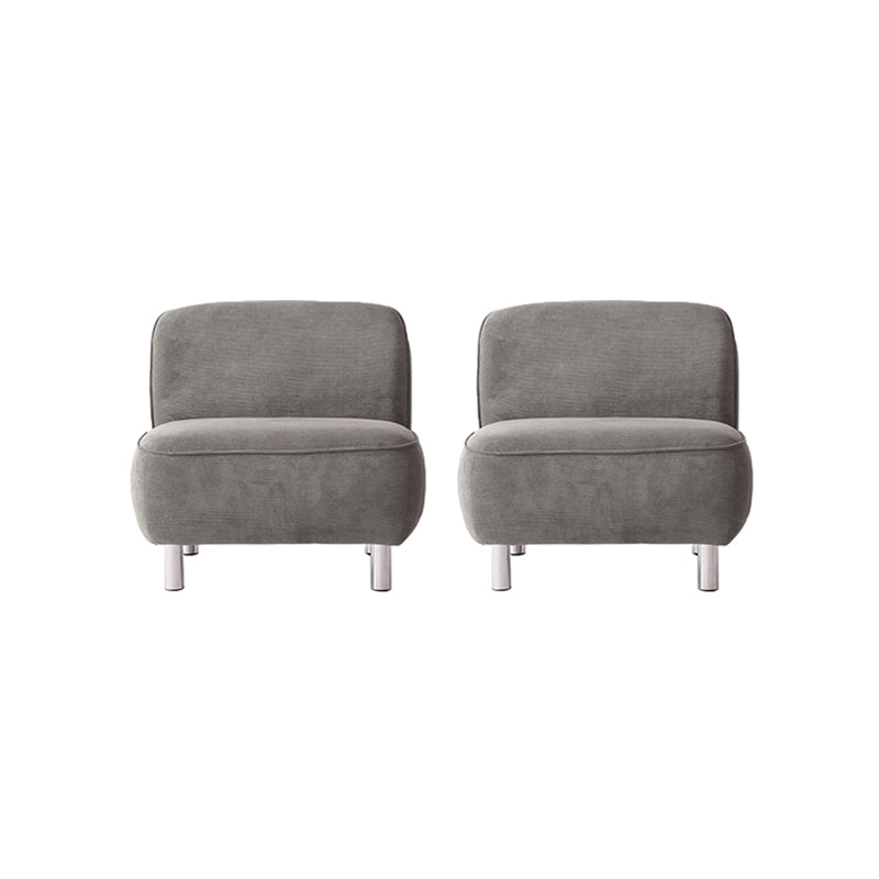 Corduroy 25.98" Wide Armless Chair Basic Four Leg Chair for Living Room