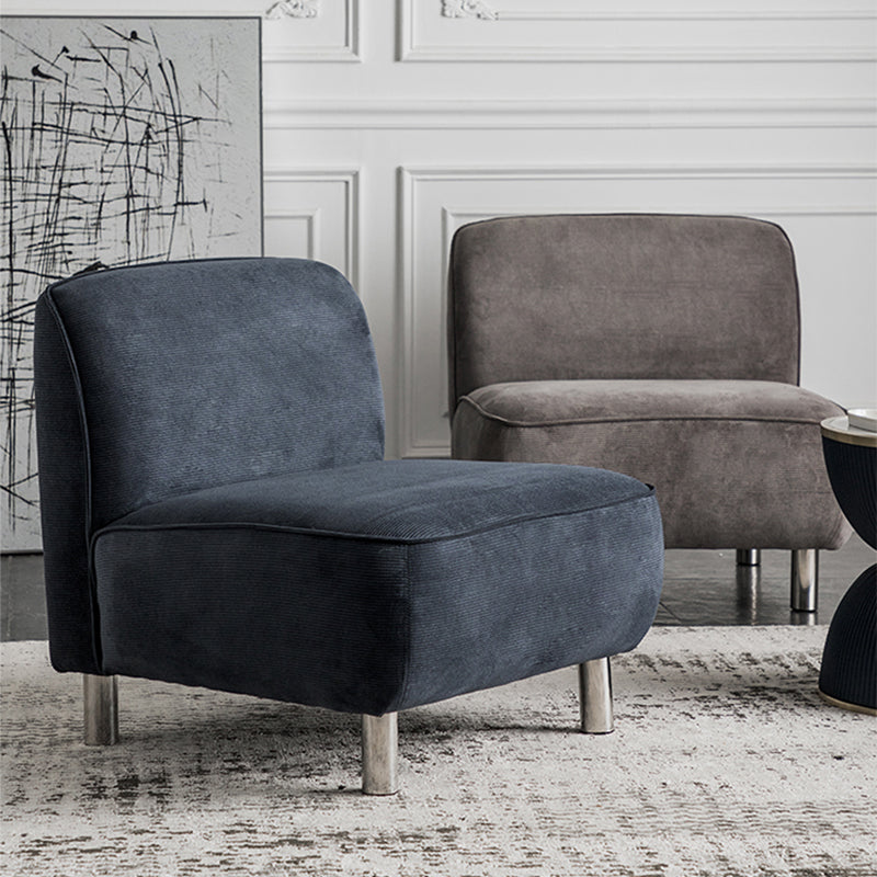 Corduroy 25.98" Wide Armless Chair Basic Four Leg Chair for Living Room