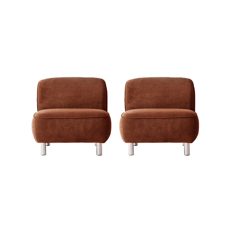 Corduroy 25.98" Wide Armless Chair Basic Four Leg Chair for Living Room