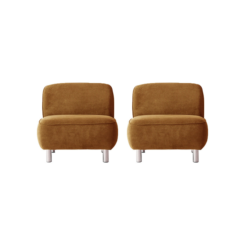 Corduroy 25.98" Wide Armless Chair Basic Four Leg Chair for Living Room