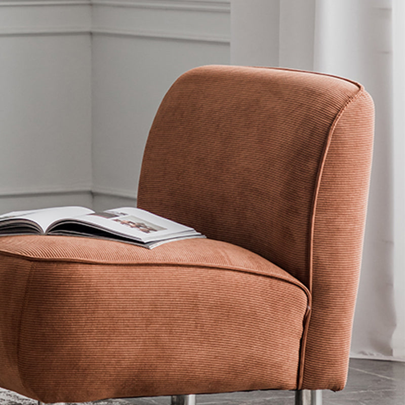 Corduroy 25.98" Wide Armless Chair Basic Four Leg Chair for Living Room