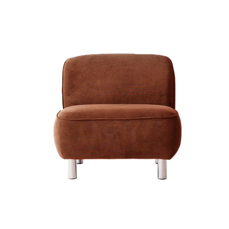 Corduroy 25.98" Wide Armless Chair Basic Four Leg Chair for Living Room