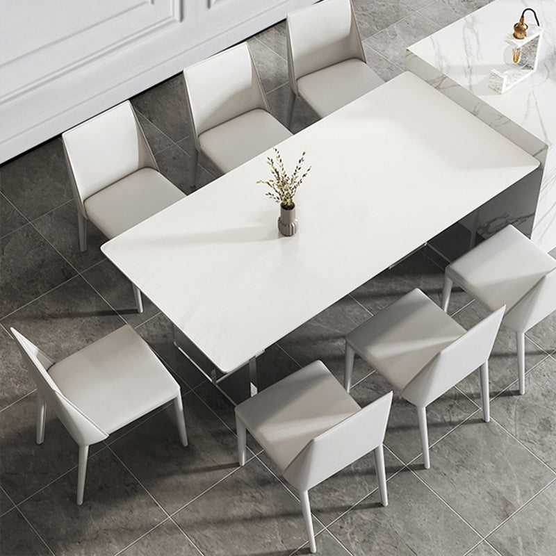 Rectangle Double Pedestal Table Modern Dining Table Acrylic Base Table for Home