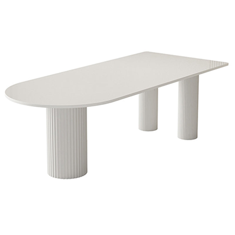 Modern Dinner Table White Faux Marble Top Dining Table with 3 Legs