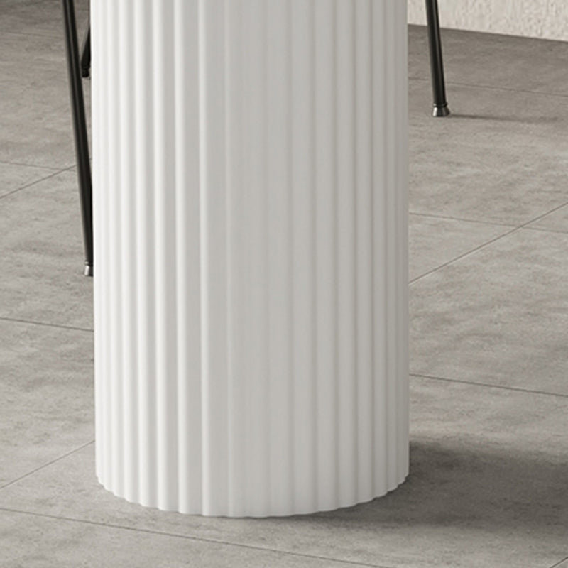 Modern Dinner Table White Faux Marble Top Dining Table with 3 Legs