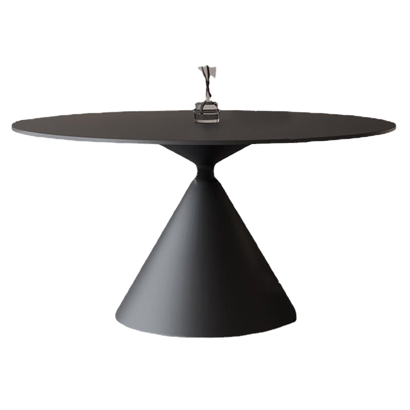Contemporary Style Round Dining Table Steel Pedestal Base Table for Home