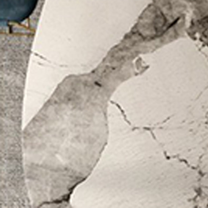 Modern Oval Table Stainless Steel Base Dining Table with 3 Legs