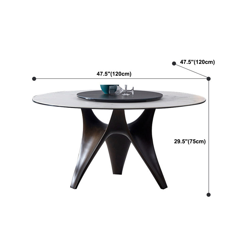 Modern style Round Dinner Table Steel Pedestal Base Table for Room
