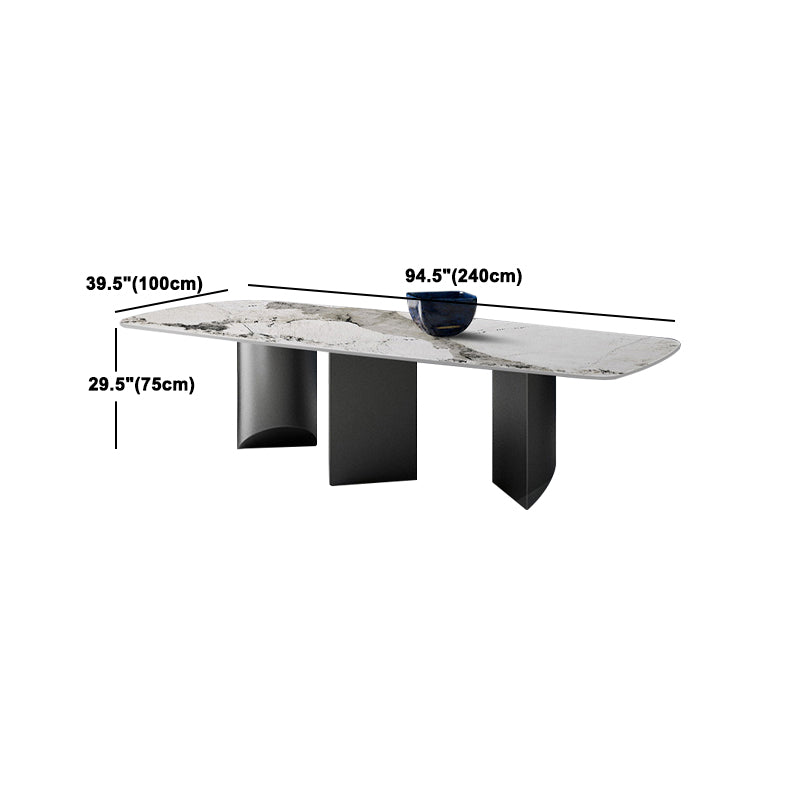 Modern Style Sintered Stone Table Rectangle Dining Table for Kitchen