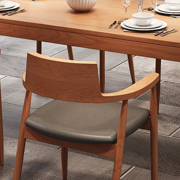Solid Wood Top Dining Table Rectangle Dining Table with 4 Legs