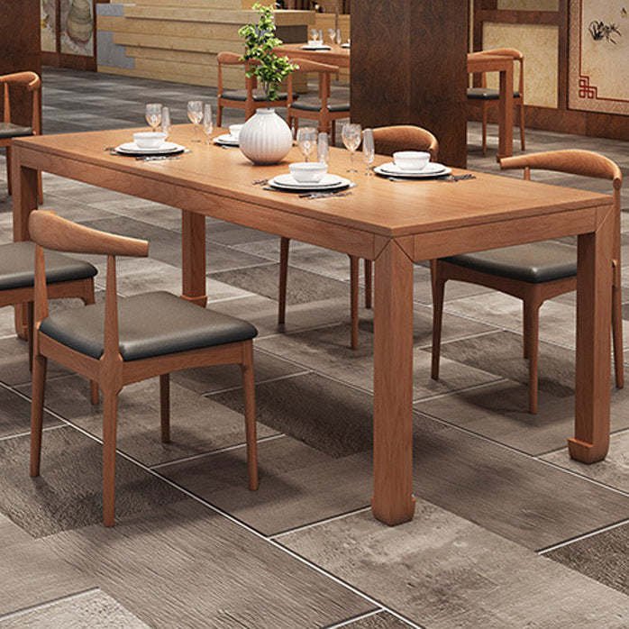 Solid Wood Top Dining Table Rectangle Dining Table with 4 Legs