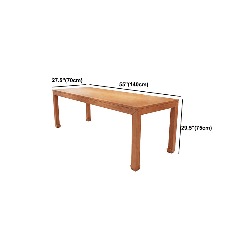 Solid Wood Top Dining Table Rectangle Dining Table with 4 Legs