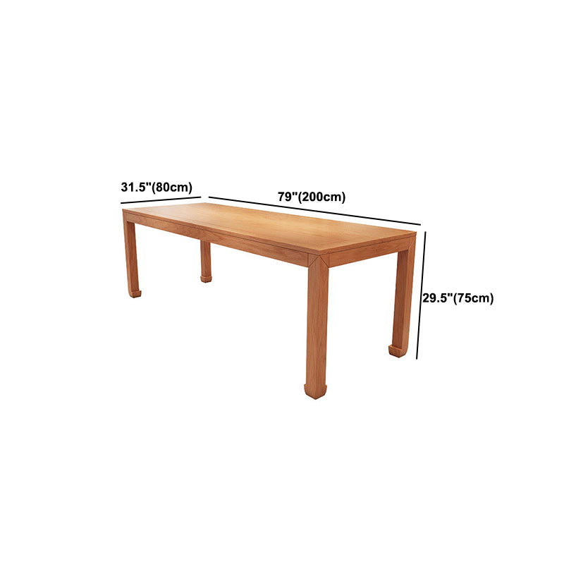 Solid Wood Top Dining Table Rectangle Dining Table with 4 Legs