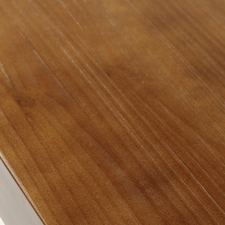 Solid Wood Top Dining Table Rectangle Pine Wood Table with Sled Base in Black