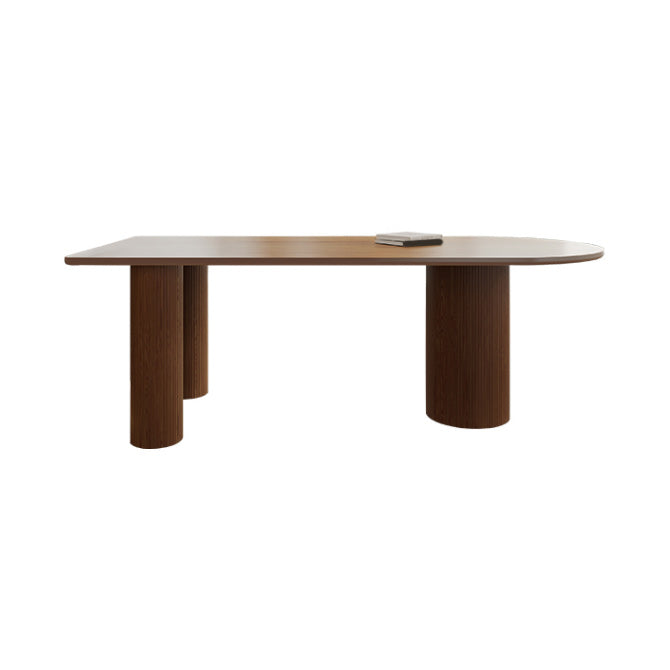 Pine Wood Top Dining Table Modern Solid Wood Table with 3 Legs