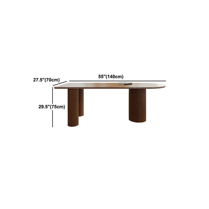 Pine Wood Top Dining Table Modern Solid Wood Table with 3 Legs