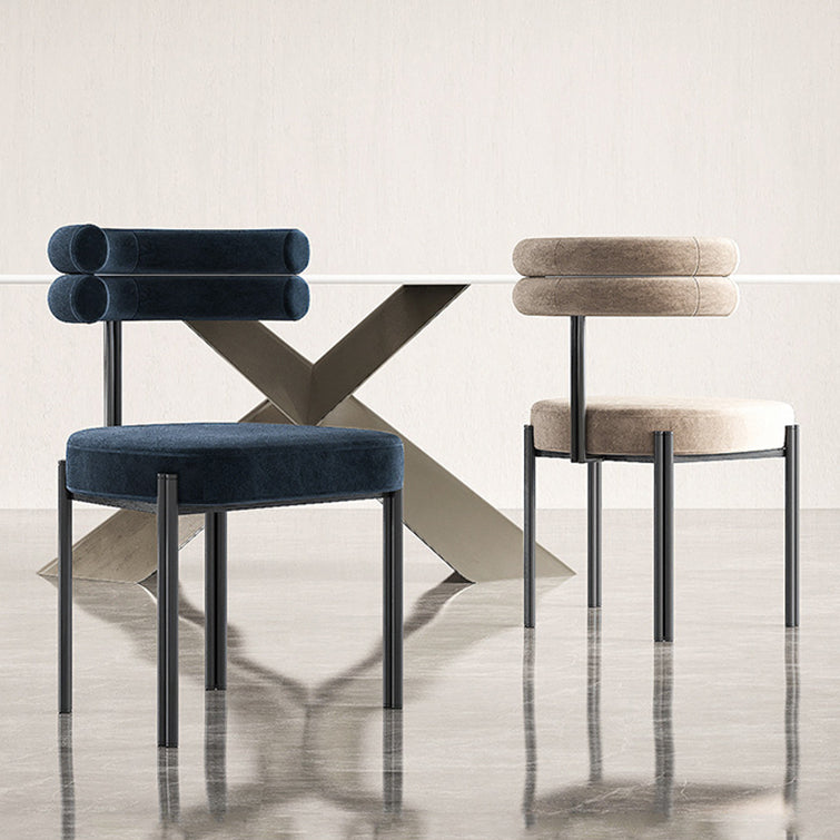 Industrial Velvet Dining Room Chair Open Back Dining Side Chair for Restaurant Use