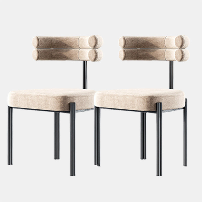 Industrial Velvet Dining Room Chair Open Back Dining Side Chair for Restaurant Use