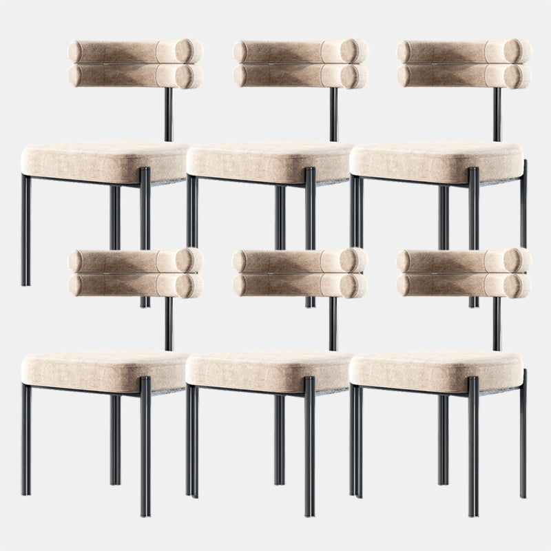 Industrial Velvet Dining Room Chair Open Back Dining Side Chair for Restaurant Use