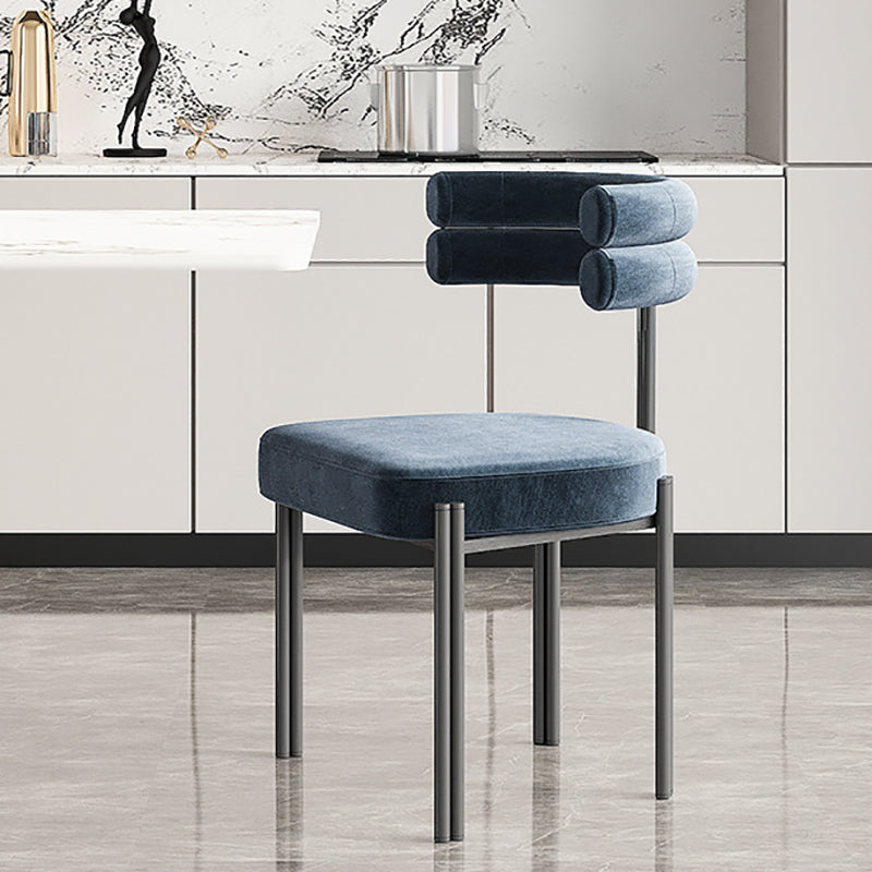 Industrial Velvet Dining Room Chair Open Back Dining Side Chair for Restaurant Use