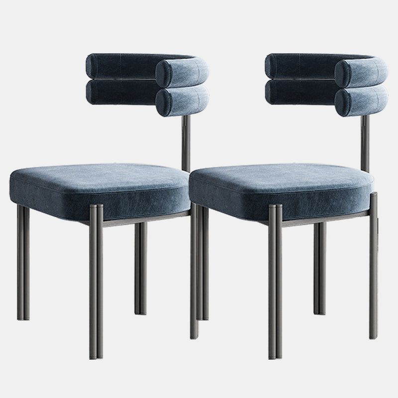 Industrial Velvet Dining Room Chair Open Back Dining Side Chair for Restaurant Use