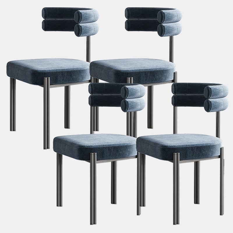 Industrial Velvet Dining Room Chair Open Back Dining Side Chair for Restaurant Use