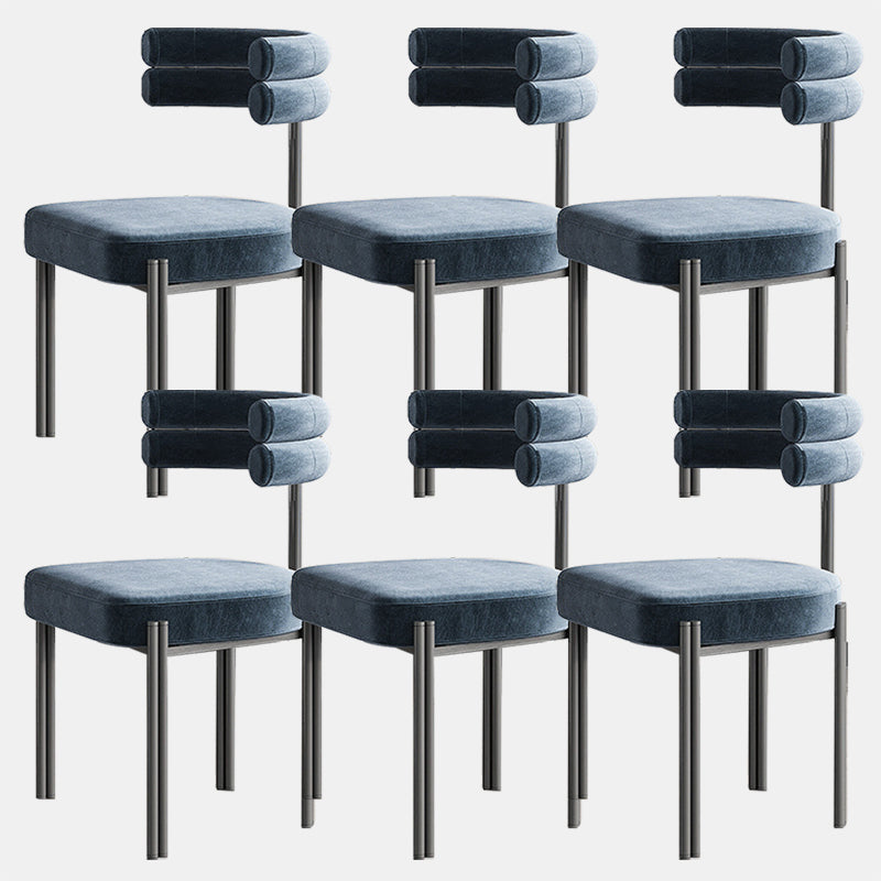 Industrial Velvet Dining Room Chair Open Back Dining Side Chair for Restaurant Use