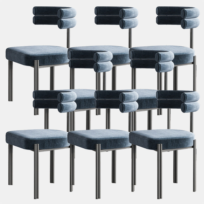 Industrial Velvet Dining Room Chair Open Back Dining Side Chair for Restaurant Use