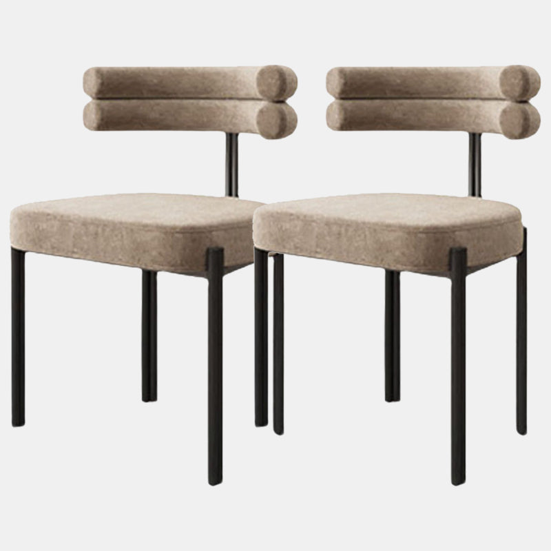 Industrial Velvet Dining Room Chair Open Back Dining Side Chair for Restaurant Use