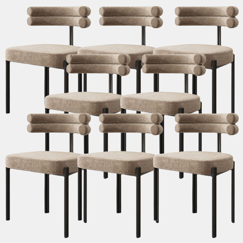 Industrial Velvet Dining Room Chair Open Back Dining Side Chair for Restaurant Use