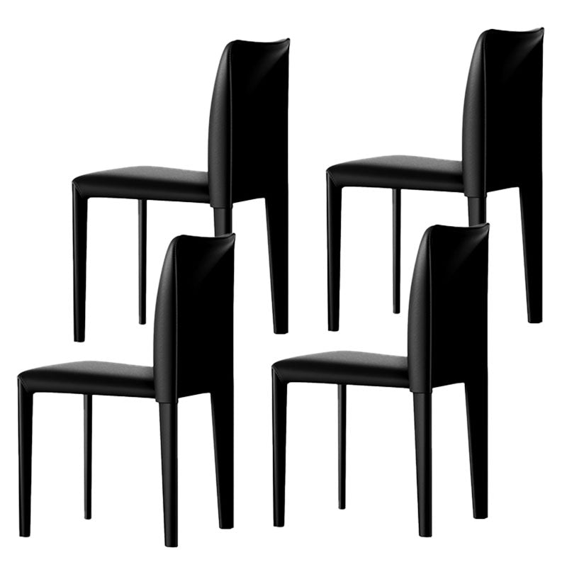 Designer Style Armless Chair Parsons Back Leather Chair for Restaurant