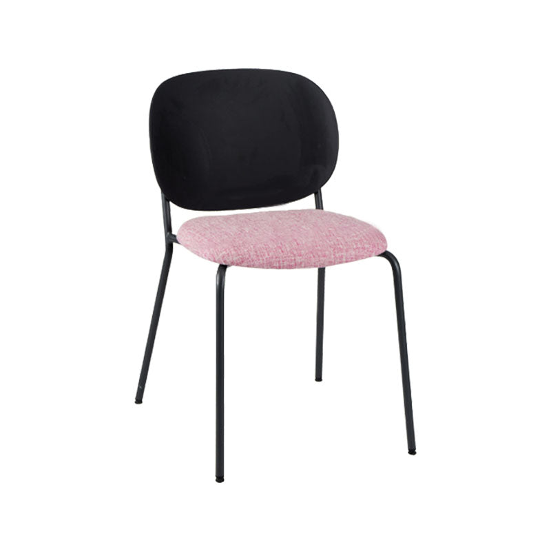 Modern Upholstered Armless Chair Plastic Dining Chair with Metal Base for Restaurant