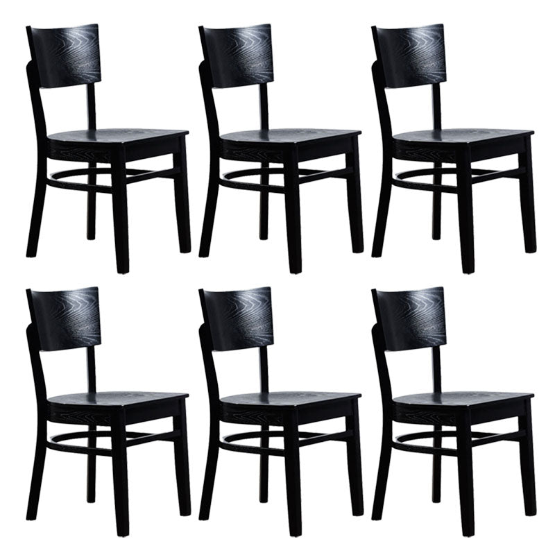 Contemporary Chair Armless Open Back Chair with Wood Legs for Kitchen