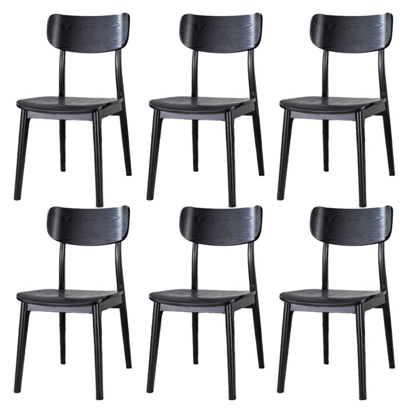 Contemporary Style Chair Armless Open Back Chair with Wood Legs for Kitchen