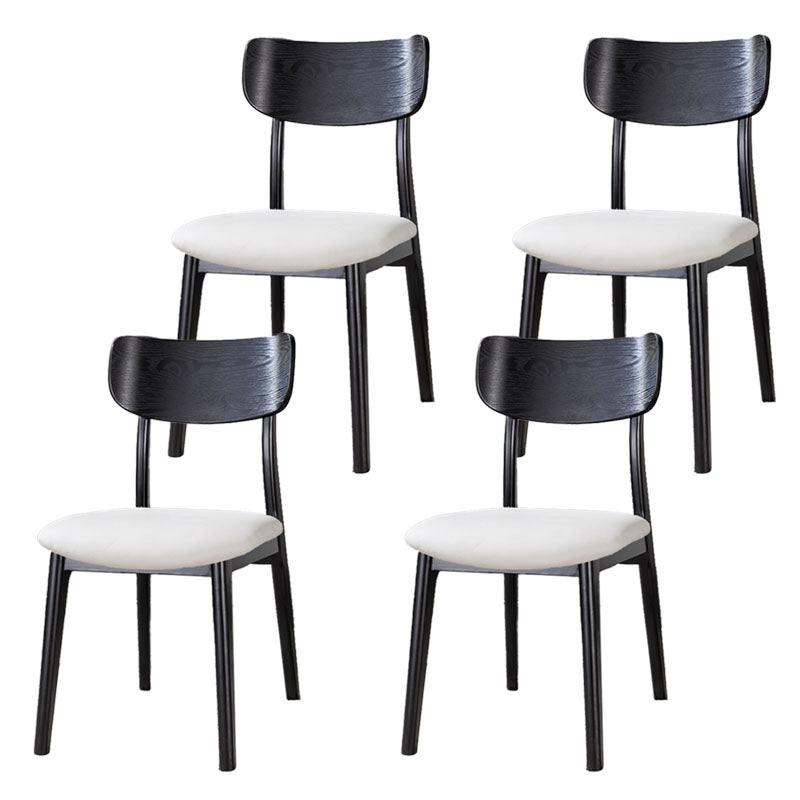 Contemporary Style Chair Armless Open Back Chair with Wood Legs for Kitchen