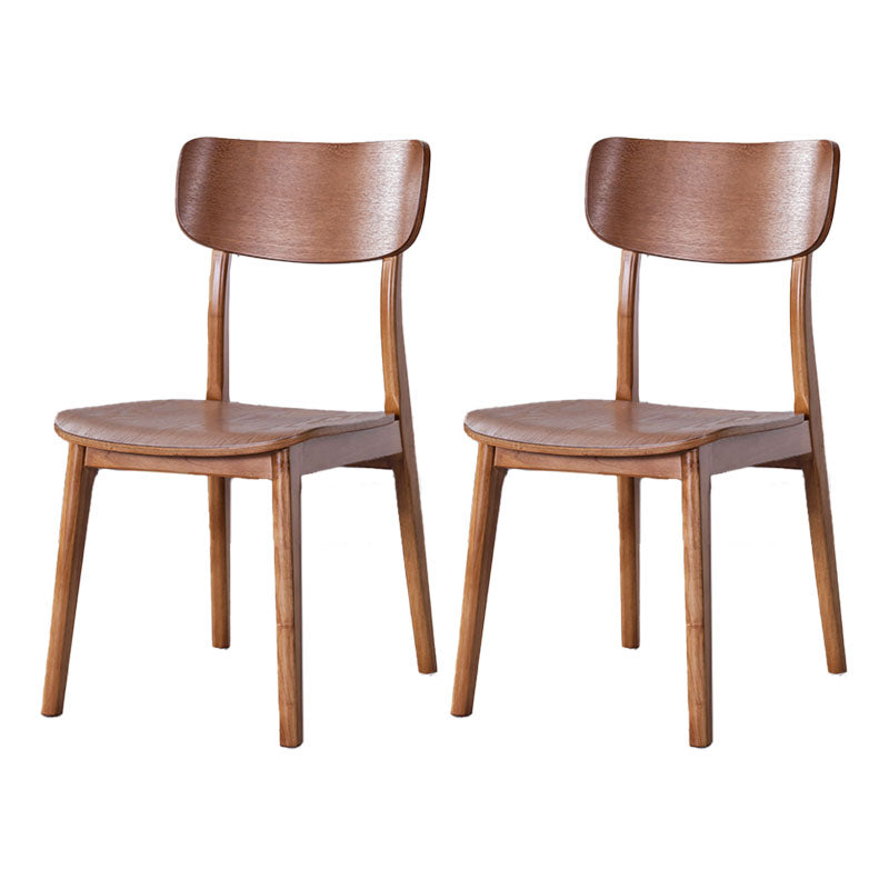 Contemporary Style Chair Armless Open Back Chair with Wood Legs for Kitchen