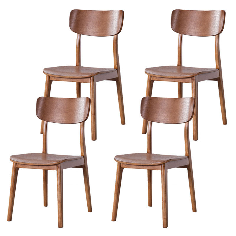 Contemporary Style Chair Armless Open Back Chair with Wood Legs for Kitchen