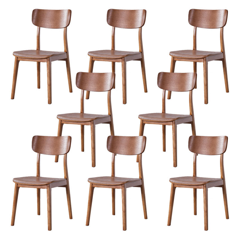Contemporary Style Chair Armless Open Back Chair with Wood Legs for Kitchen