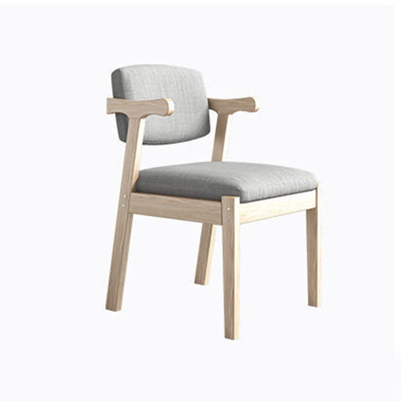 Contemporary Style Chair Armless Open Back Chair with Wood Legs for Home